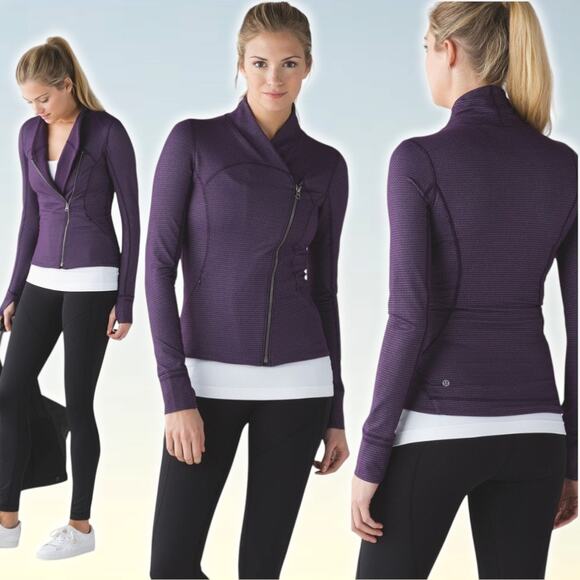 LULULEMON Precision Jacket Size 8 Chain Link Lilac Deep Zinfandel - Picture 1 of 14